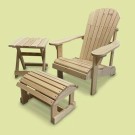 Hampton Adirondack Fotskammel - Kanadisk Furu med stol og bord thumbnail