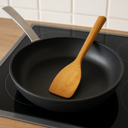 Stekespade i heltre Kirsebær, håndlaget – skånsom mot stekepanner. Norskprodusert. 